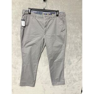 CRIMIEUX Madison Comfort Stretch Chino Pants Mens 40x32 Gray Flat Front‎ Casual